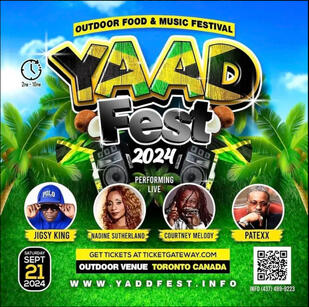 Yaadfest presents Jigsy King, Nadine Sutherland, Courtney Melody, and Patexx.